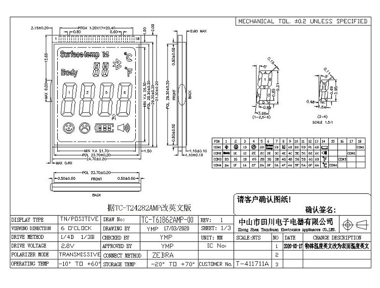 额温枪LCD液晶屏